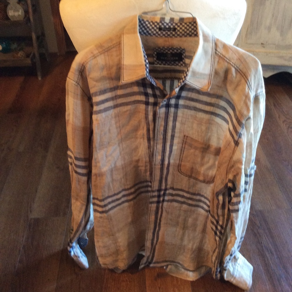 Bugatchi Men’s Ls Linen Button Up - image 8